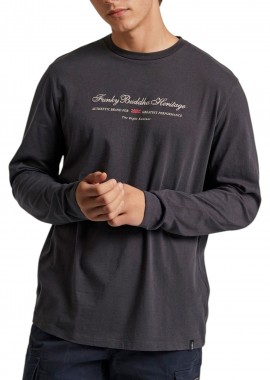 Funky Buddha - Μπλούζα Μακρυμάνικη Funky Buddha With Embroidered Logo FBM010-006-07-ANTHRACITE Ανδρικό