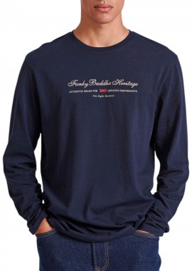 Funky Buddha - Μπλούζα Μακρυμάνικη Funky Buddha With Embroidered Logo FBM010-006-07-NAVY Ανδρικό
