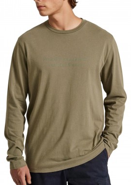 Funky Buddha - Μπλούζα Μακρυμάνικη Funky Buddha Με Branded Τύπωμα FBM010-007-07-CEMENT Ανδρικό