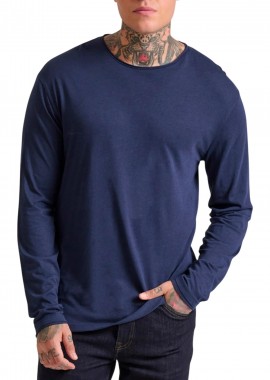 Funky Buddha - Μπλούζα Μακρυμάνικη Funky Buddha Με Raw Edges FBM010-013-07-NAVY Ανδρικό