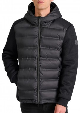 Funky Buddha - Μπουφάν Funky Buddha Σε Ριμπ Ύφανση FBM010-014-01-BLACK Ανδρικό