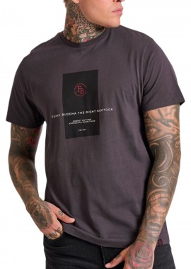 Funky Buddha - Μπλούζα Κοντομάνικη Funky Buddha With Frame Print On The Chest FBM010-015-04-ANTHRACITE Ανδρικό