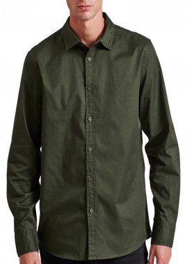 Funky Buddha - Πουκάμισο Μακρυμάνικο Funky Buddha Garment Dyed Twill FBM010-015-05-CEMENT Ανδρικό
