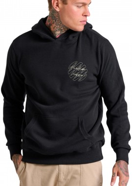 Funky Buddha - Μπλούζα Μακρυμάνικη Funky Buddha Relaxed Fit Με Τύπωμα Στην Πλάτη FBM010-025-06-BLACK Ανδρικό