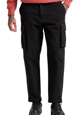 Funky Buddha - Παντελόνι Υφασμάτινο Funky Buddha Loose Fit Cargo FBM010-038-02-BLACK Ανδρικό