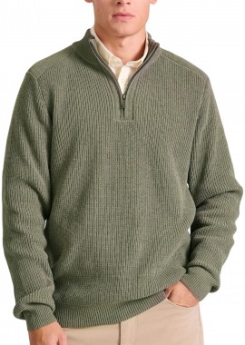 Funky Buddha - Μπλούζα Μακρυμάνικη Funky Buddha Half Zip Πλεκτή FBM010-052-09-CEMENT Ανδρικό