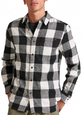 Funky Buddha - Πουκάμισο Μακρυμάνικο Funky Buddha Flannel Καρό FBM010-055-05-BLACK Ανδρικό