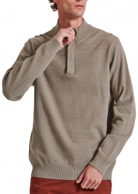 Funky Buddha - Μπλούζα Μακρυμάνικη Funky Buddha Πλεκτή Half Zip FBM010-055-09-BEIGE MEL Ανδρικό