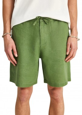 Funky Buddha - Βερμούδα Funky Buddha Λινή Chino FBM013-009-03-OLIVE GREEN Ανδρικό