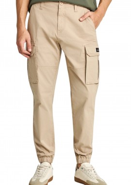 Funky Buddha - Παντελόνι Υφασμάτινο Funky Buddha Cargo Με Cuffed Τελείωμα FBM013-030-02-GREIGE Ανδρικό