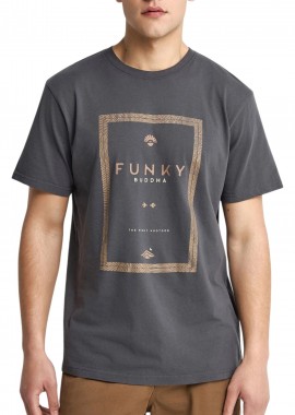 Funky Buddha - Μπλούζα Κοντομάνικη Funky Buddha Με Τύπωμα FBM013-044-04-ANTHRACITE Ανδρικό