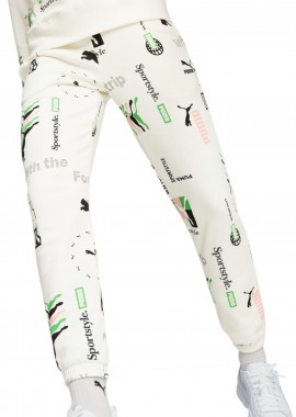 Puma - Παντελόνι Υφασμάτινο Puma Classics Brand Love AOP Sweatpants TR 621386-65 Γυναικείο