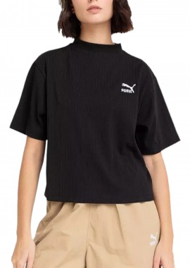 Puma - Μπλούζα Κοντομάνικη Puma Classics Ribbed Relaxed Mock 624263-01 Γυναικείο