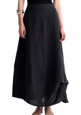 Ale - Φούστα Ale Μάξι Ριγέ Ασύμμετρη 81077508-ALMOST BLACK Γυναικείο