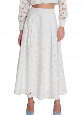 Ale - Φούστα Ale Μάξι Με Δαντέλα 8920761-WHITE Γυναικείο