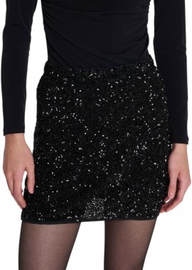 Ale - Φούστα Ale Μίνι Με Παγιέτα 8922793-BLACK Γυναικείο