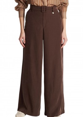Ale - Παντελόνι Υφασμάτινο Ale Formal Με Ζώνη 8922874-BROWN Γυναικείο