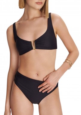 Ale - Μαγιό Μπικίνι Ale Με Χρυσή Λεπτομέρεια 8S23028-BLACK Γυναικείο