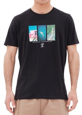 Emerson - Μπλούζα Κοντομάνικη Emerson Με Τύπωμα Protect The Planet 221.EM33.53-BLACK Ανδρικό