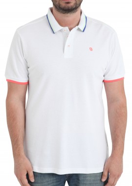 Garage Fifty 5 - Μπλούζα Polo Garage Fifty 5 Με Ρίγα Σε Γιακά Και Μανίκι G213-4113-white Ανδρικό