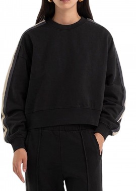 Franklin & Marshall - Μπλούζα Μακρυμάνικη Franklin & Marshall Sweatshirt JW5021.000.2000P01-980-BLACK Γυναικείο
