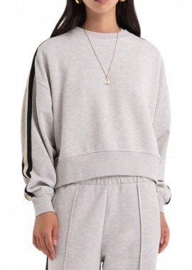 Franklin & Marshall - Μπλούζα Μακρυμάνικη Franklin & Marshall Sweatshirt JW5021.000.2000P01-DM01-ASH GREY MELANGE Γυναικείο