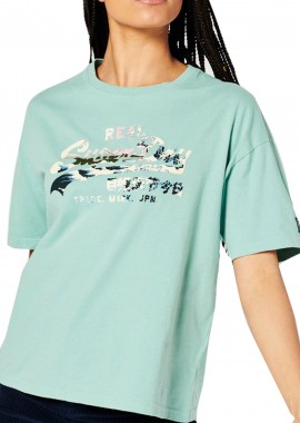 Superdry - Μπλούζα Κοντομάνικη Superdry Vintage Vl Narrative W1010789A-GZL Γυναικείο