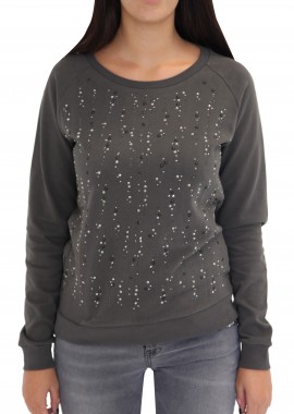 Silvian Heach - Μπλούζα Μακρυμάνικη Silvian Heach Χάντρες Σε Όλη Την Επιφάνεια CVA14347FE-PIOMBO Γυναικείο