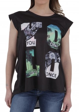 Silvian Heach - Μπλούζα Αμάνικη Silvian Heach Seran CVP15099TSFE-NERO Γυναικείο