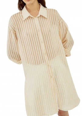 Silvian Heach - Πουκάμισο Μακρυμάνικο Silvian Heach Houndoom PGP22494CA-CREAM Γυναικείο