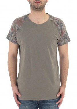 Adeep - Μπλούζα Κοντομάνικη Adeep Floral Sleeves F528PE14102-fango Ανδρικό
