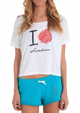 Sneak Aces - Μπλούζα Κοντομάνικη Sneak Aces I love 4039-615-WHITE Γυναικείο
