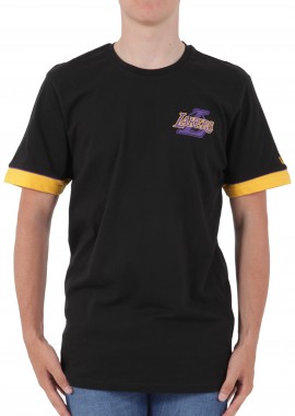 New Era - Μπλούζα Κοντομάνικη New Era Los Angeles Lakers NBA Stripe Piping 11935231-BLK Ανδρικό