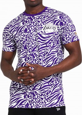 New Era - Μπλούζα Κοντομάνικη New Era Los Angeles Lakers All Over Print 12369810-TRP Ανδρικό