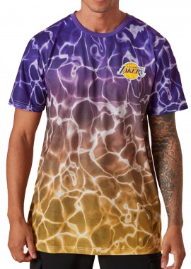 New Era - Μπλούζα Κοντομάνικη New Era LA Lakers NBA Team Colour Water Print 13083896-100 Ανδρικό