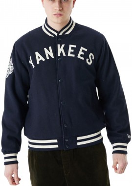 New Era - Μπουφάν New Era MlbPatch Varsity Jkt Neyyanco Nvywhi 60424439-410 Ανδρικό