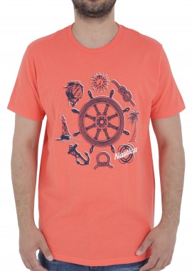 Nautica - Μπλούζα Κοντομάνικη Nautica Navy Print V51945-8SH Ανδρικό