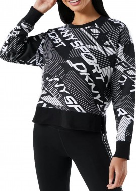 DKNY - Μπλούζα Μακρυμάνικη DKNY Sport Logo Printed DP1T8075-BLK/WHT Γυναικείο