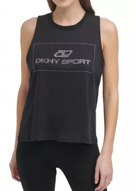 DKNY - Μπλούζα Αμάνικη DKNY Sport Logo Με Στρας DP1T8118-BLK Γυναικείο