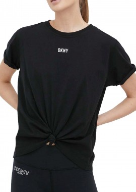 DKNY - Μπλούζα Κοντομάνικη DKNY Sport Logo Με Κόμπο DP1T8521-BLK Γυναικείο