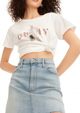 DKNY - Φούστα DKNY Κοντή Με Ελεύθερο Στρίφωμα E2CN0783-WU9 Γυναικείο