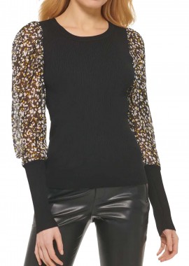 DKNY - Πουλόβερ DKNY Με Ιδιαίτερο Print Στα Μανίκια P23SAC87-1Q1 Γυναικείο