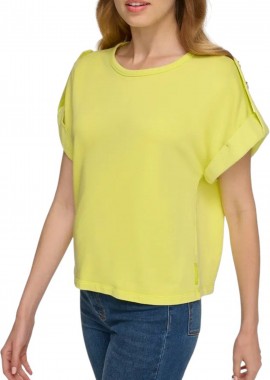 DKNY - Μπλούζα Κοντομάνικη DKNY Με Kούμπωμα Στα Μανίκια E3KH0VPN-FY9 Γυναικείο