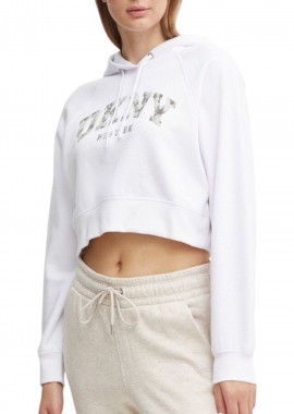 DKNY - Μπλούζα Μακρυμάνικη DKNY Φούτερ Με Κουκούλα DP4T9938-WHT-WHITE Γυναικείο