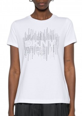 DKNY - Μπλούζα Κοντομάνικη DKNY Logo Με Στρας P4MHPWNA-WHT Γυναικείο