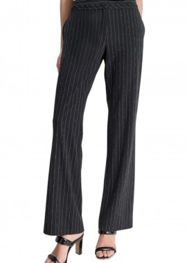 DKNY - Παντελόνι Υφασμάτινο DKNY Ριγέ Με Στρας UH4PS779-BLW Γυναικείο