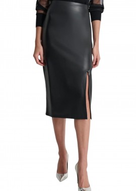 DKNY - Φούστα DKNY Faux Leather Midi P4HNTX59-BLK Γυναικείο