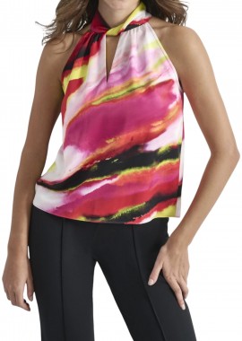 DKNY - Μπλούζα Αμάνικη DKNY Twisted-Neck Marbled-Print P4JANZ17-JYS Γυναικείο