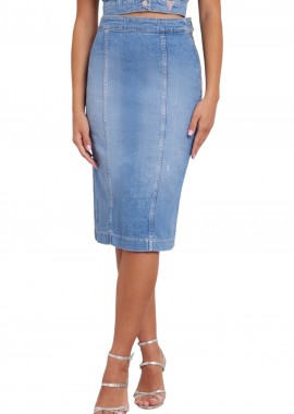 Guess - Φούστα Guess Emma Longuette W4YD45D5DD5-OTSI-ON THE SIDE Γυναικείο