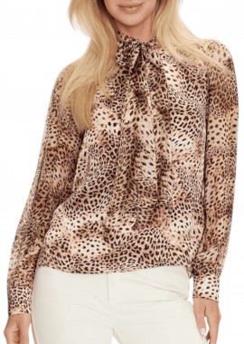 Guess - Top Guess Brigitte Bowed W4YH6BWEE20-P1IE-MICRO CHEETAH PRINT Γυναικείο